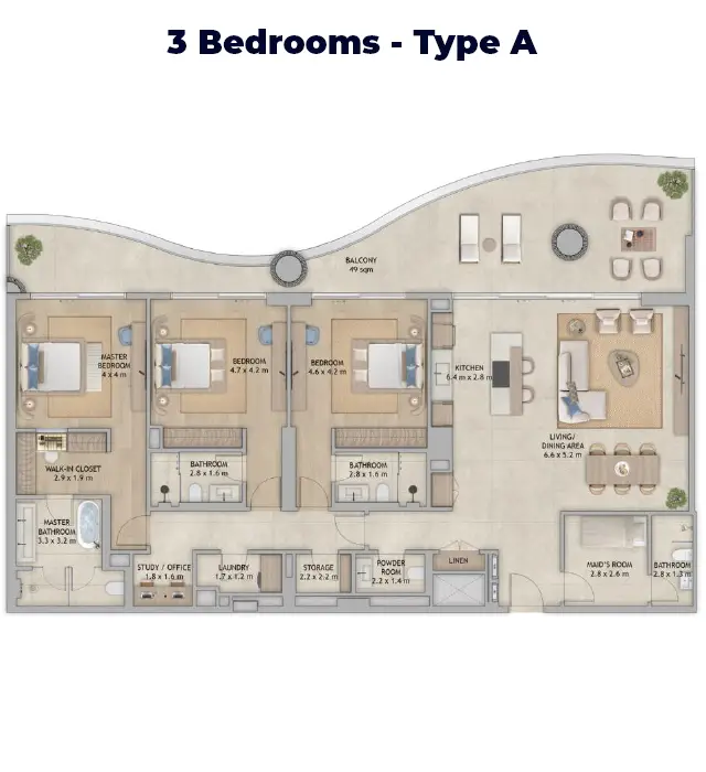 3 BR - Type A